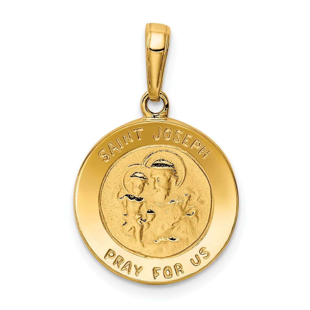 10K Yellow Gold Round St. Joseph 15 mm x 14.68 mm Medal