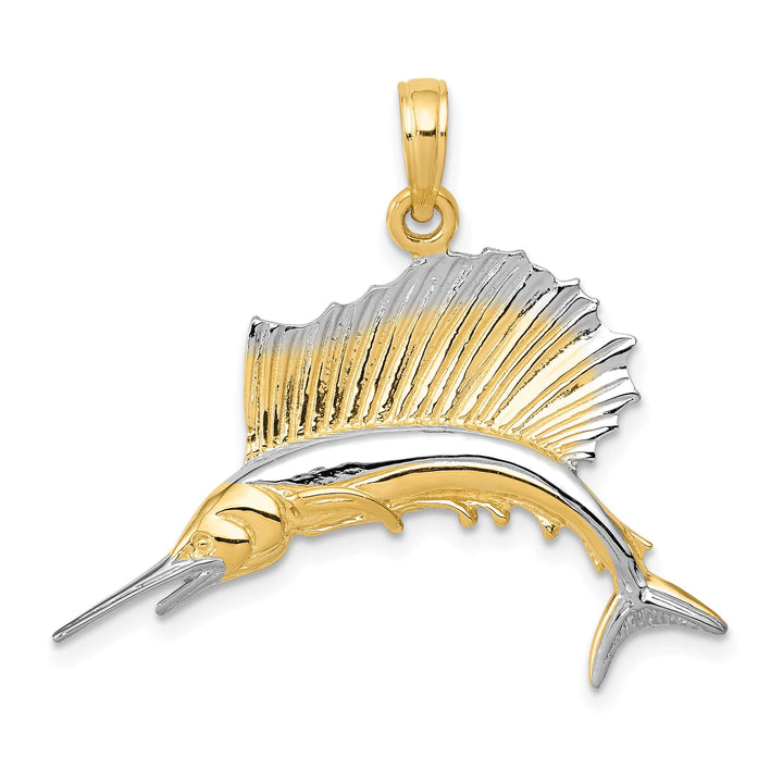 10K Yellow Gold Sailfish Pendant