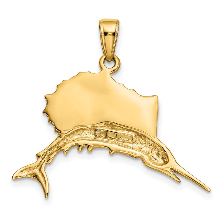 10K Yellow Gold Sailfish Pendant