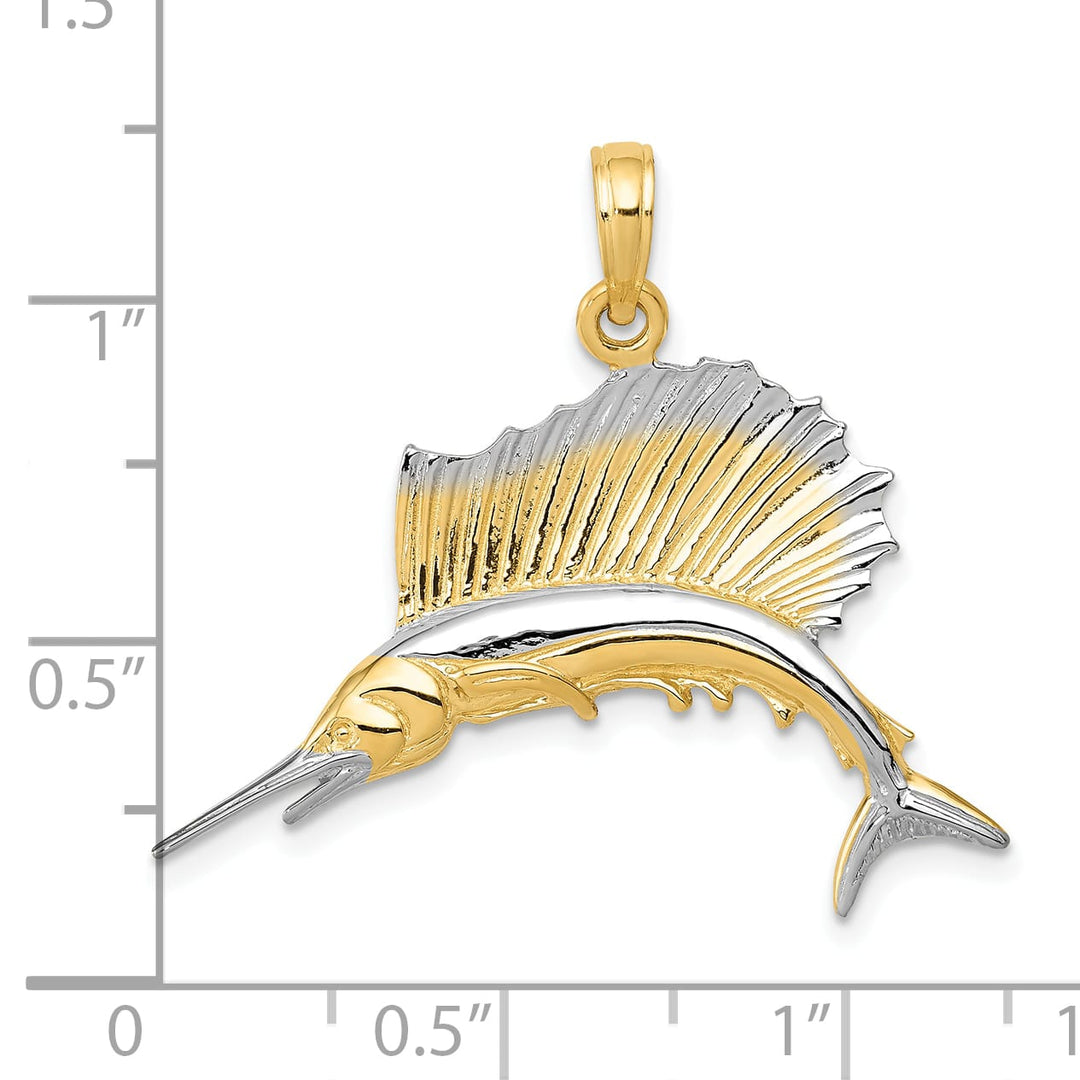 10K Yellow Gold Sailfish Pendant