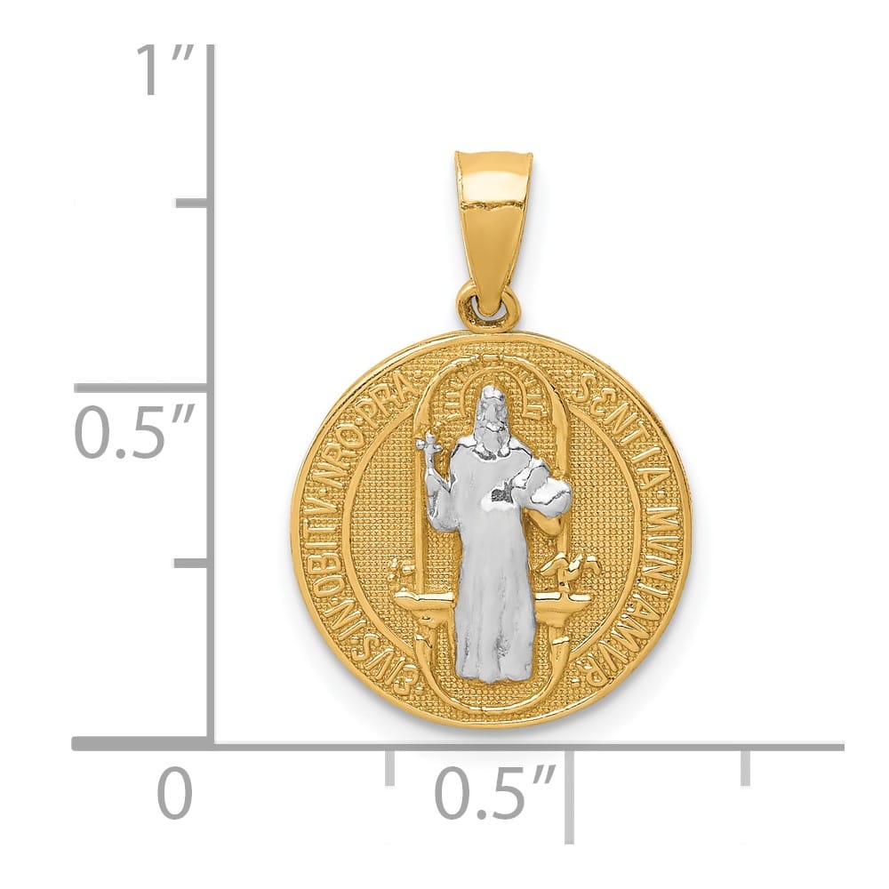 10K Yellow Gold San Benito 14.02 mm x 14.06 mm Medal