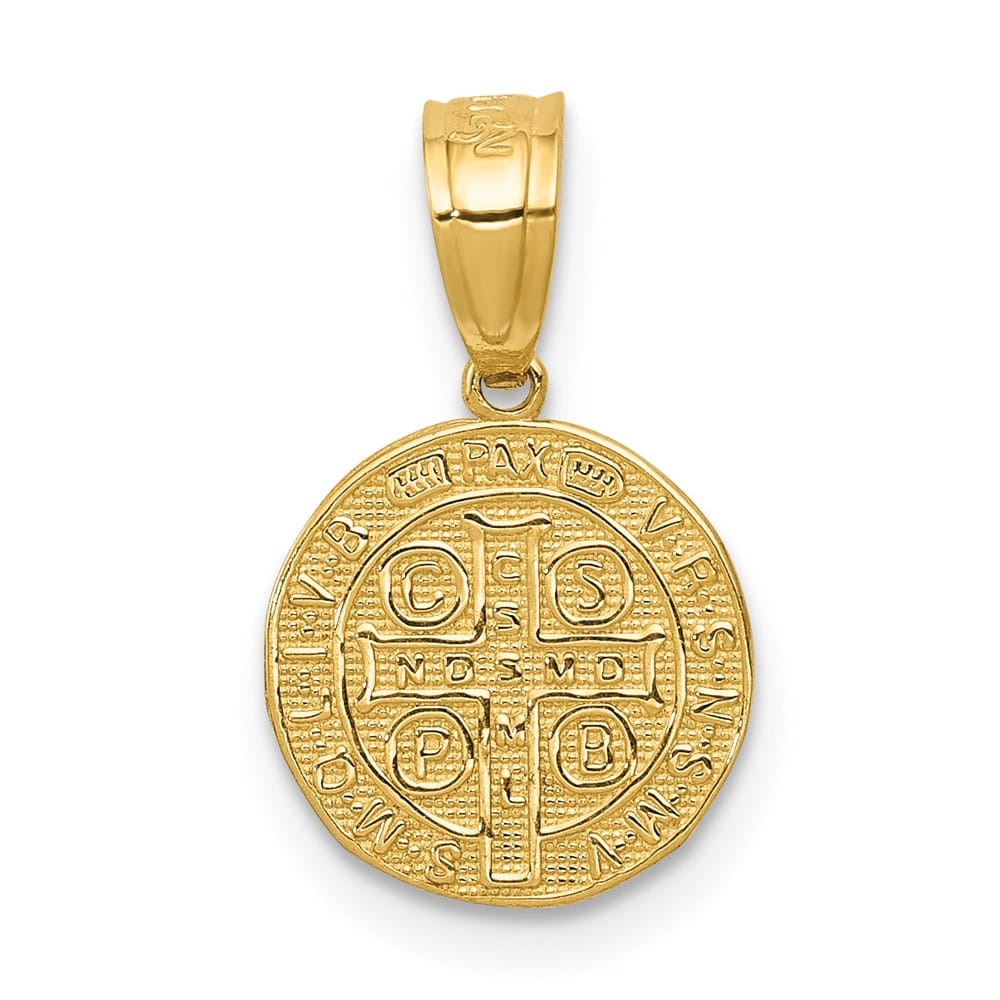 10K Yellow Gold San Benito 2 Sided Round Small Pendant