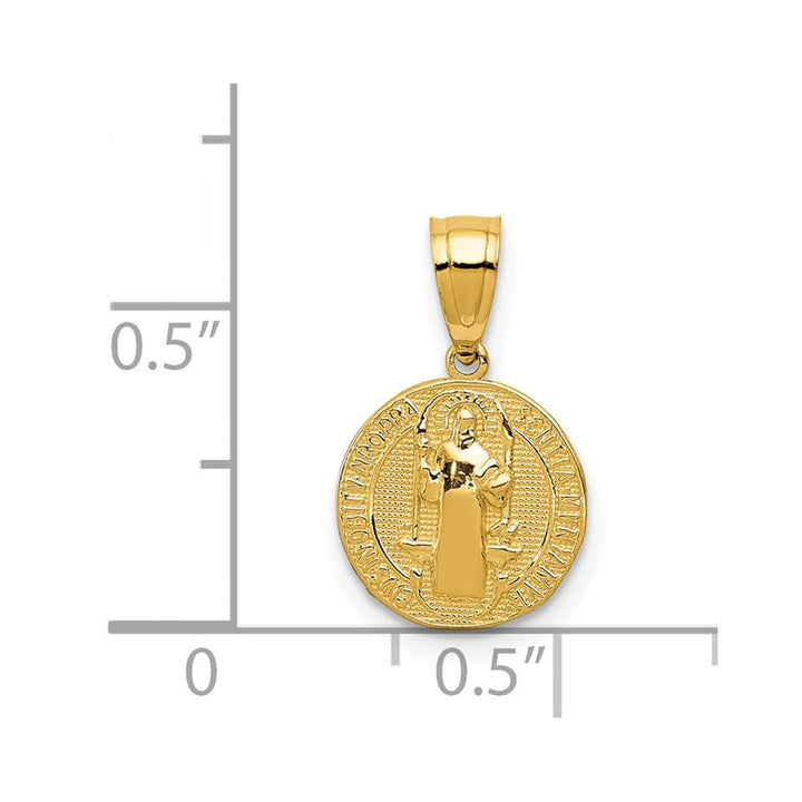 10K Yellow Gold San Benito 2 Sided Round Small Pendant