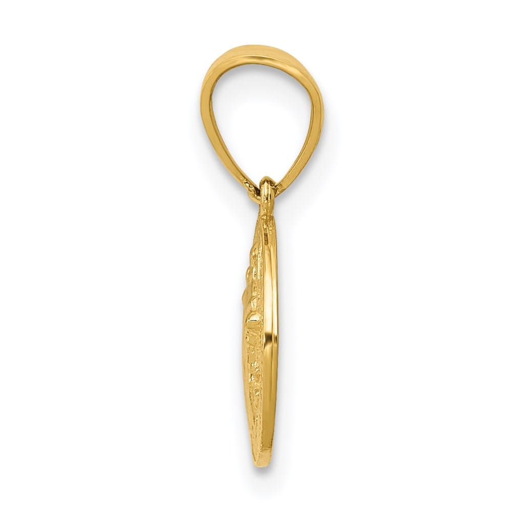 10K Yellow Gold San Benito 2 Sided Round Small Pendant