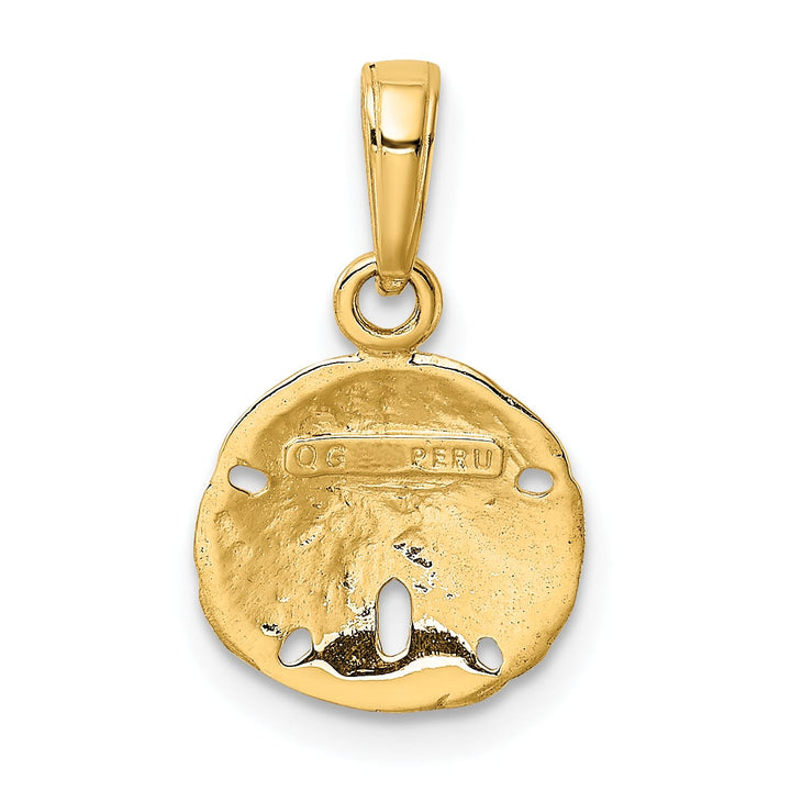 10K Yellow Gold Sand Dollar Pendant, 19mm