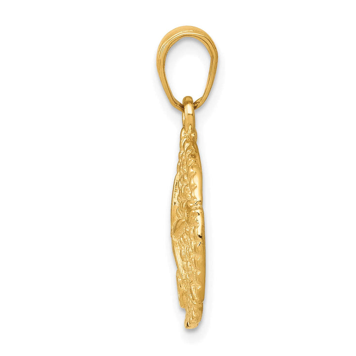 10K Yellow Gold Sand Dollar Pendant, 24mm
