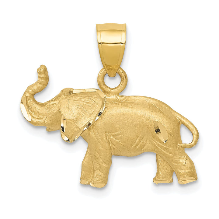 10K Yellow Gold Satin D.C. Elephant Pendant