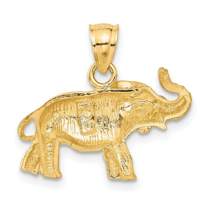 10K Yellow Gold Satin D.C. Elephant Pendant