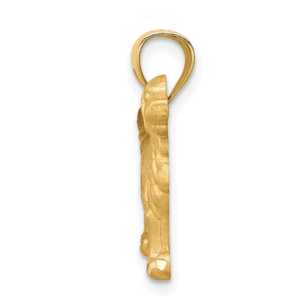 10K Yellow Gold Satin D.C. Extra Large Golden Retriever Dog Pendant