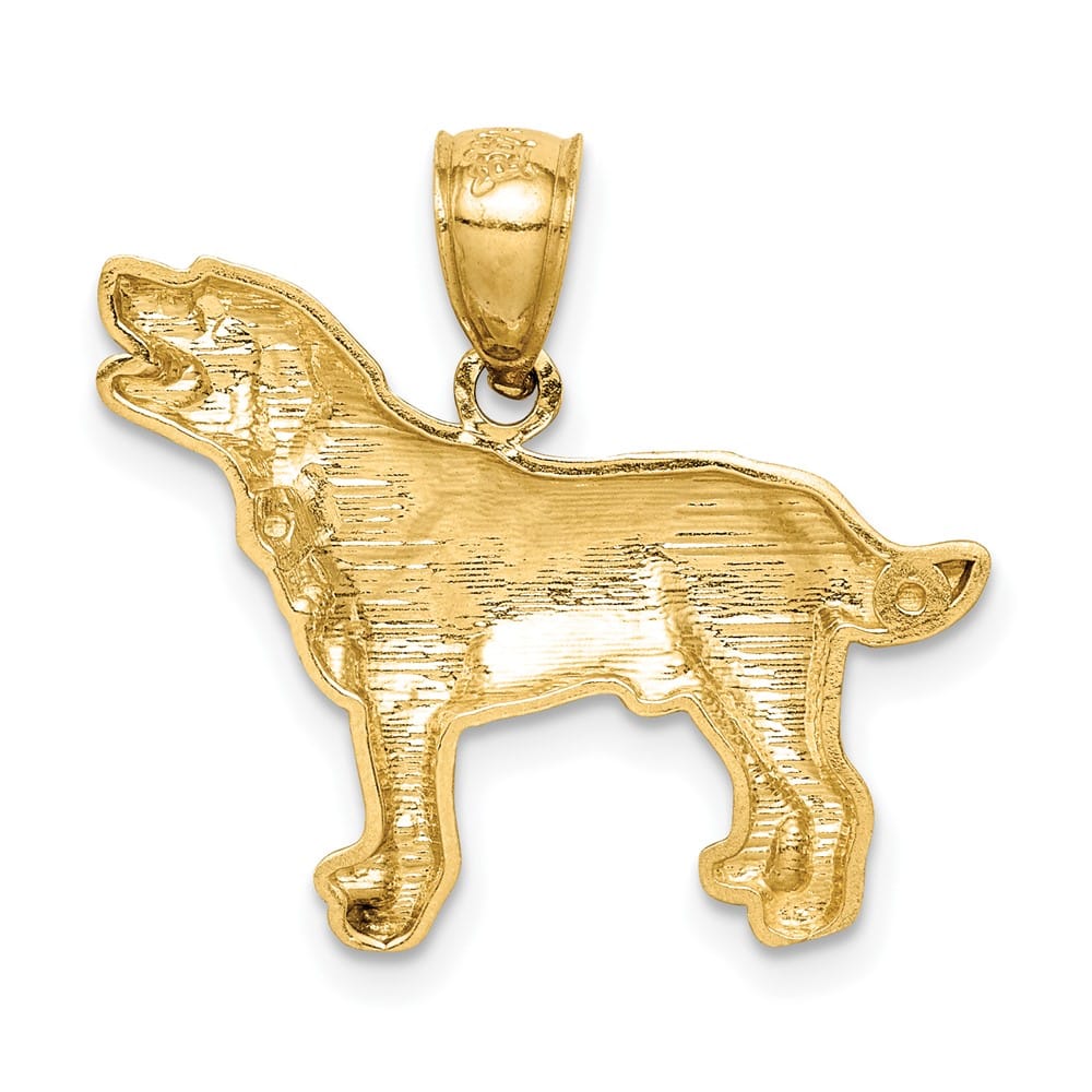10K Yellow Gold Satin D.C. Extra Large Labrador Retriever Dog Pendant