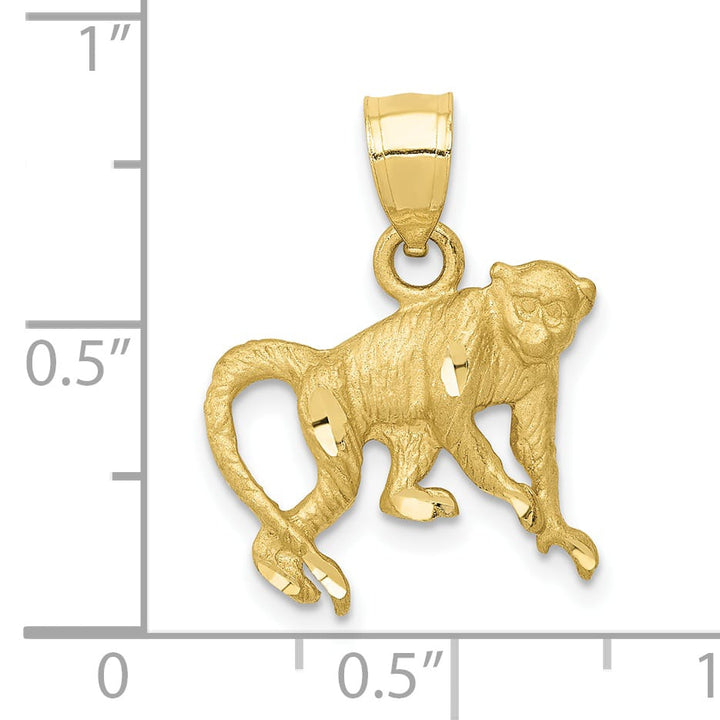 10K Yellow Gold Satin D.C. Monkey Pendant