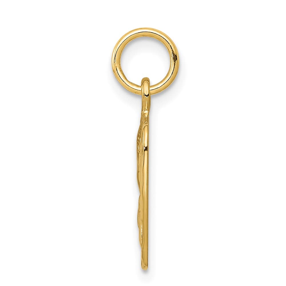 10K Yellow Gold Satin D.C. Square Angel Charm