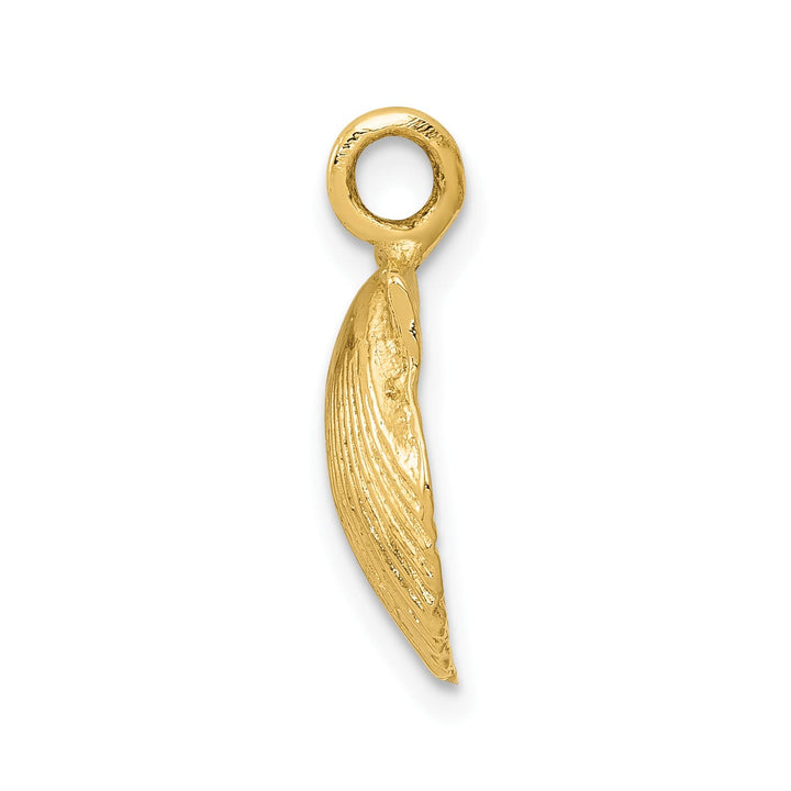 10K Yellow Gold Scallop Shell Pendant, 18mm
