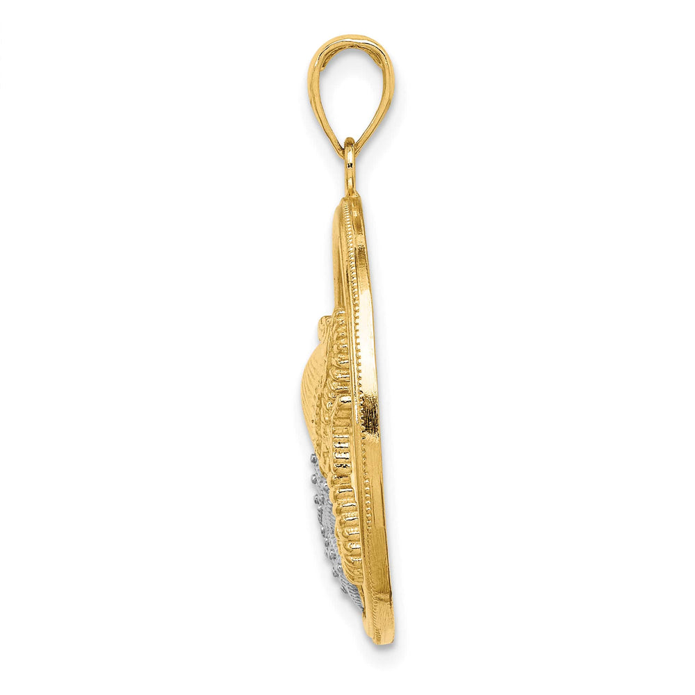 10K Yellow Gold Scallop / Starfish / Seahorse in Circle Charm