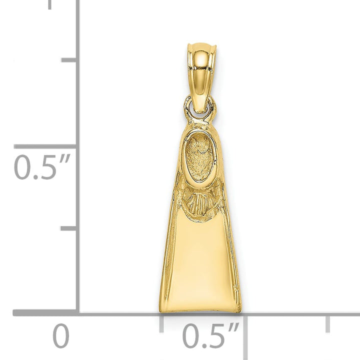 10K Yellow Gold Scuba Flipper Charm