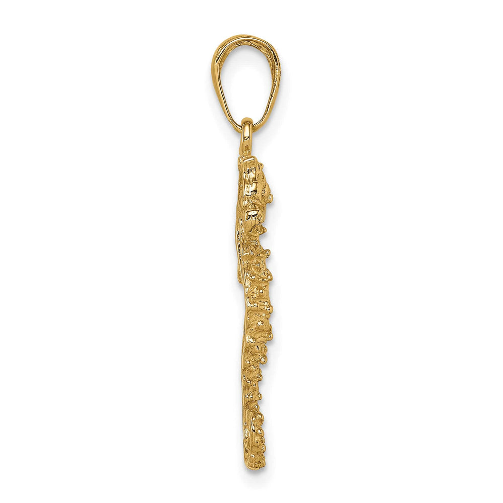 10K Yellow Gold Seahorse Pendant, Large