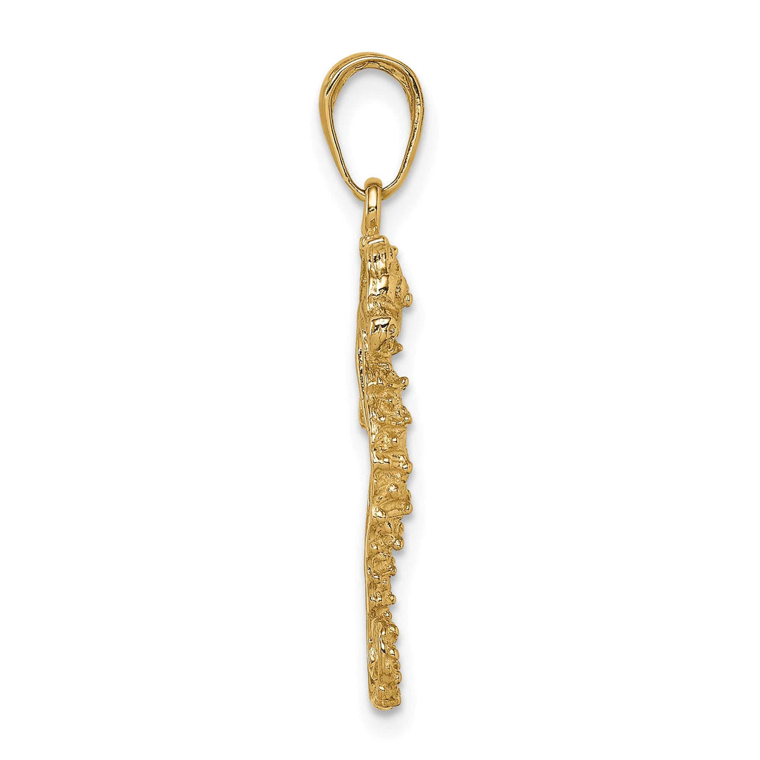 10K Yellow Gold Seahorse Pendant, Large