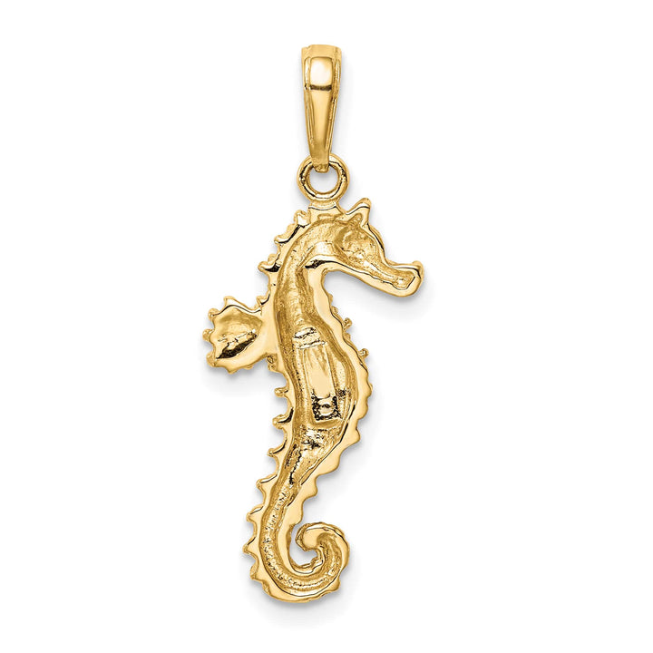 10K Yellow Gold Seahorse Pendant, Large