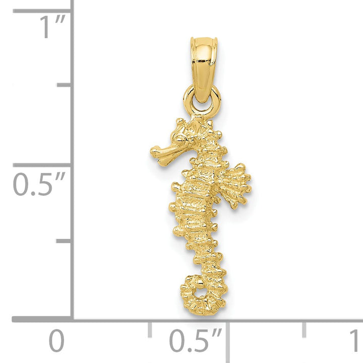 10K Yellow Gold Seahorse Pendant, Small