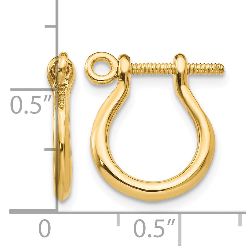 10k Yellow Gold Shackle Link Screw Post Earrings