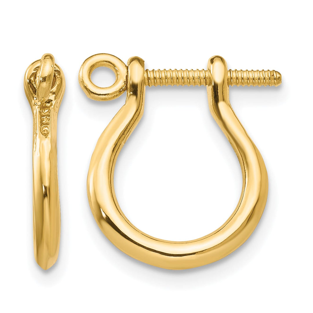10k Yellow Gold Shackle Link Screw Post Earrings