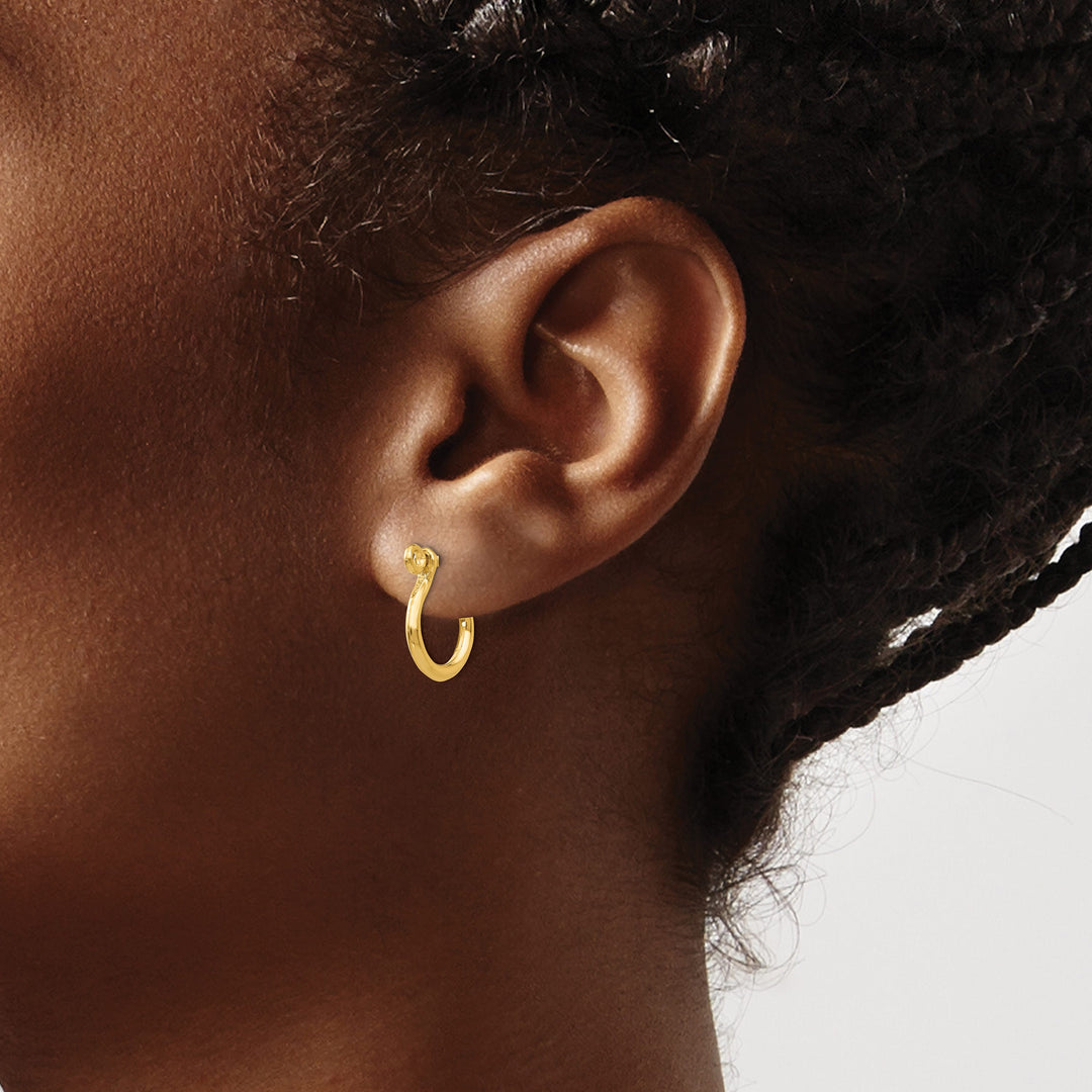 10k Yellow Gold Shackle Link Screw Post Earrings