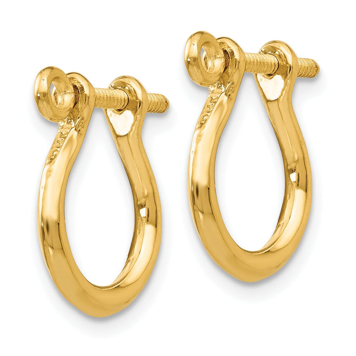 10k Yellow Gold Shackle Link Screw Post Earrings