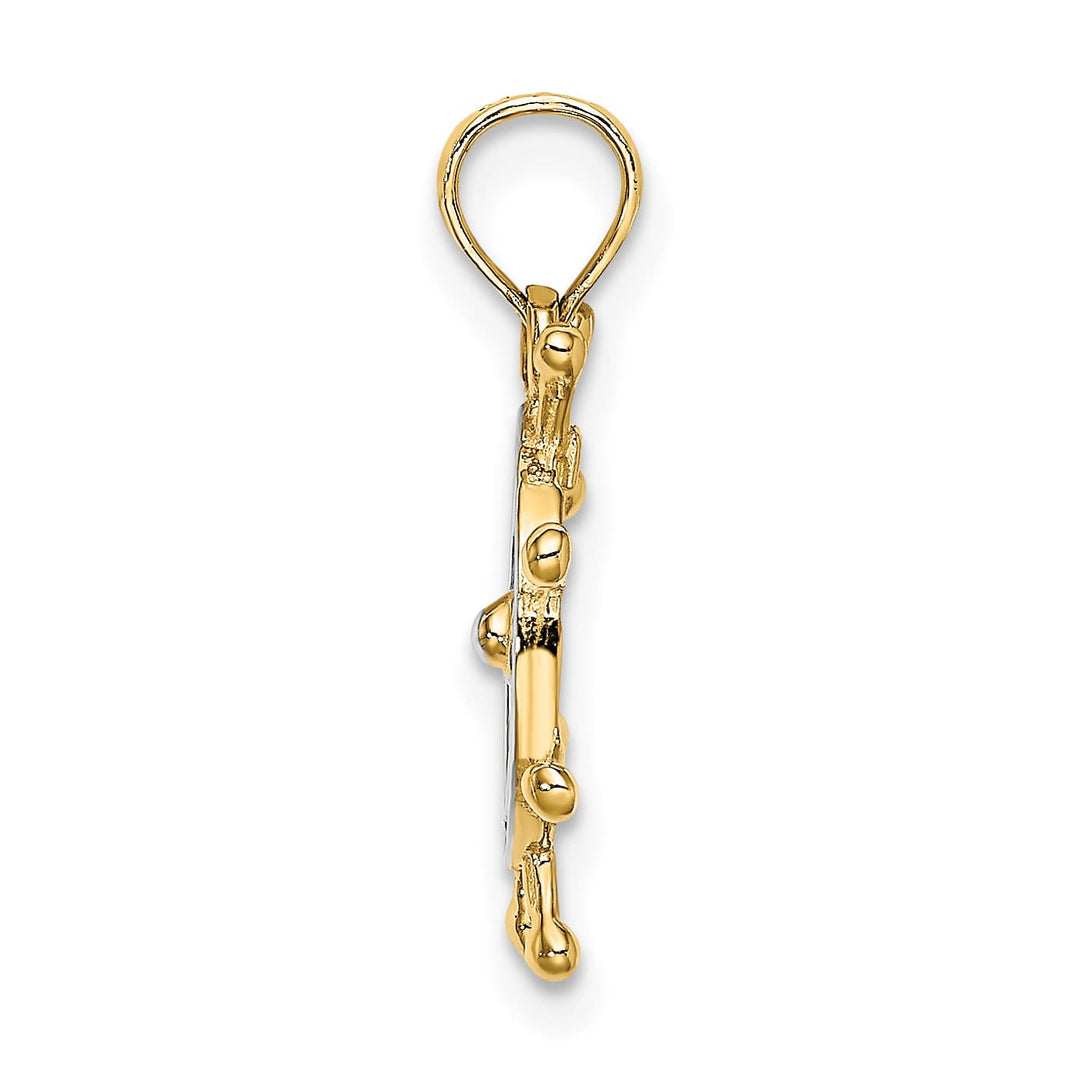 10K Yellow Gold Ships Wheel Pendant, Large