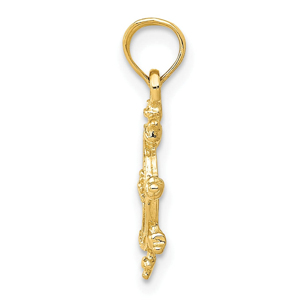 10K Yellow Gold Ships Wheel Pendant, Small