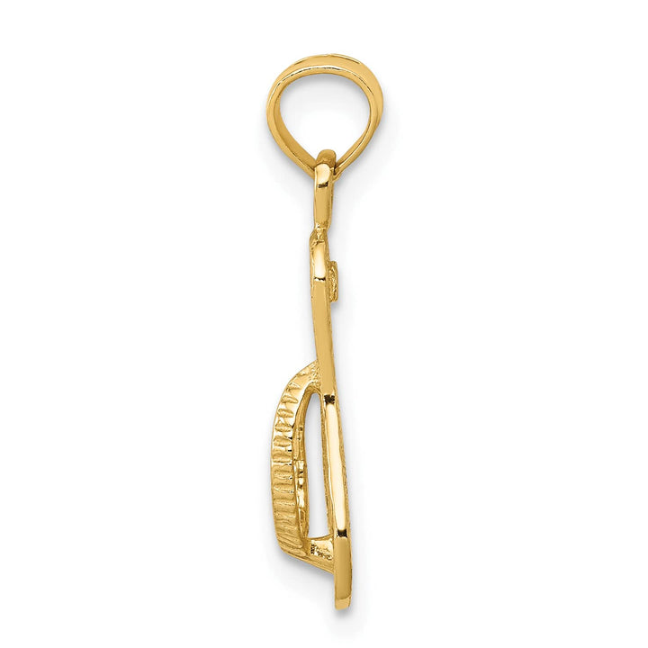 10K Yellow Gold Single Flip-Flop Pendant, Large