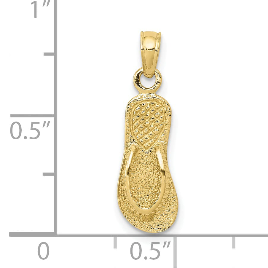10K Yellow Gold Single Flip-Flop Pendant, Large