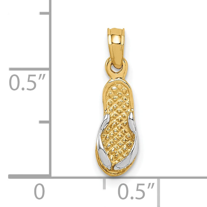 10K Yellow Gold Single Flip-Flop Pendant, Small