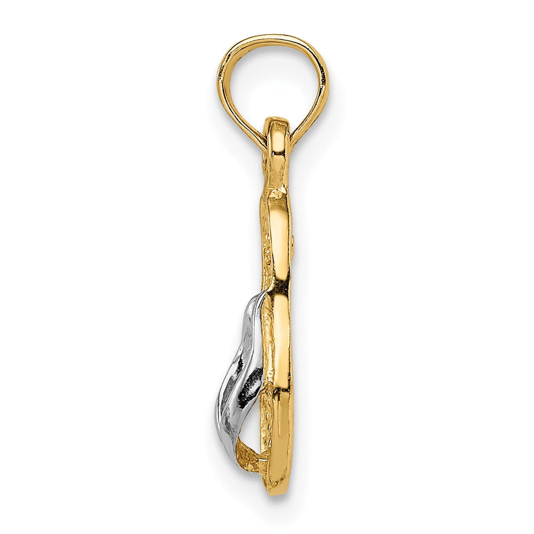 10K Yellow Gold Single Flip-Flop Pendant, Small