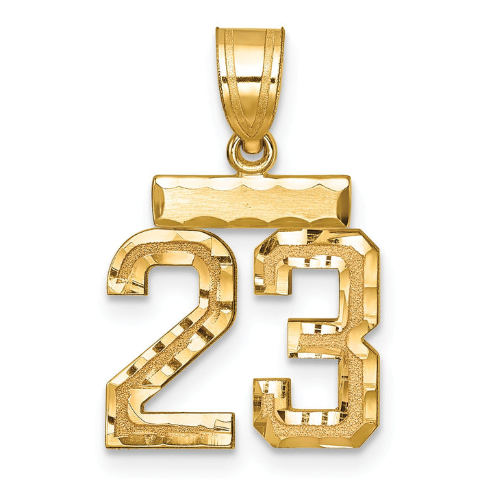 10K Yellow Gold Small Brushed Number 23 Charm
