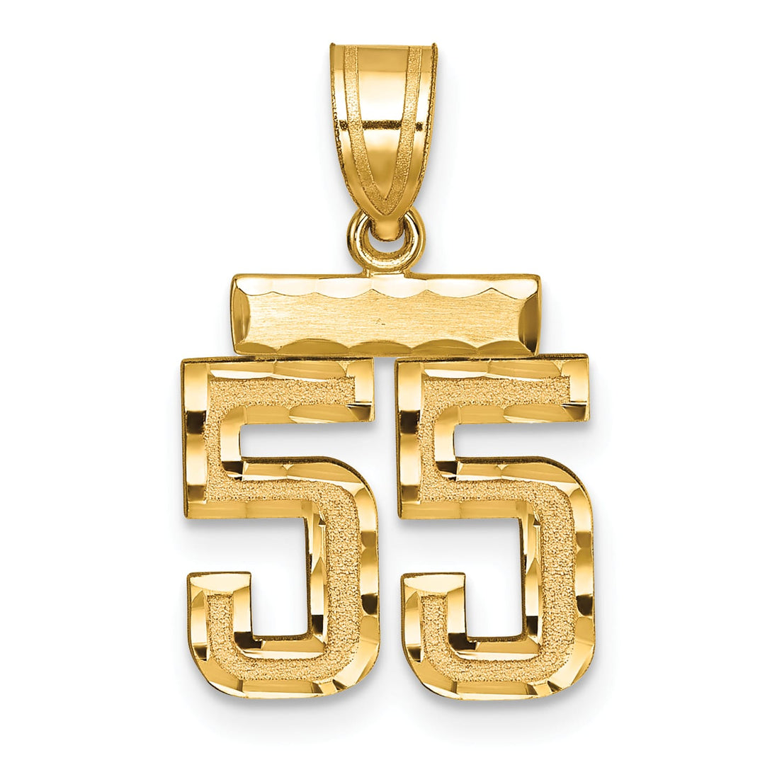 10K Yellow Gold Small Brushed Number 55 Charm