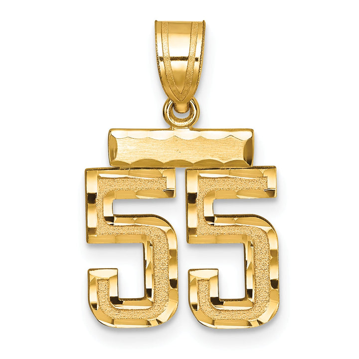 10K Yellow Gold Small Brushed Number 55 Charm