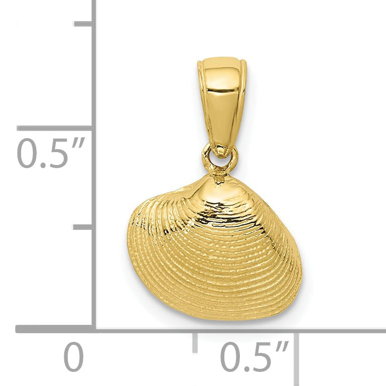 10K Yellow Gold Small Clam Shell Pendant
