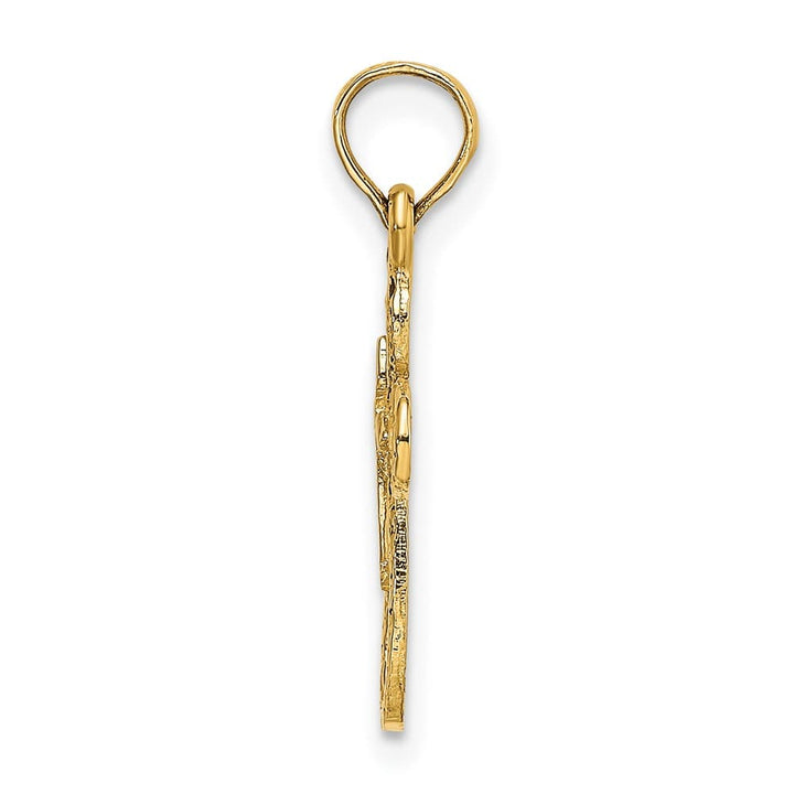 10K Yellow Gold Small Cut-Out Passion Cross with Interior Cross Charm