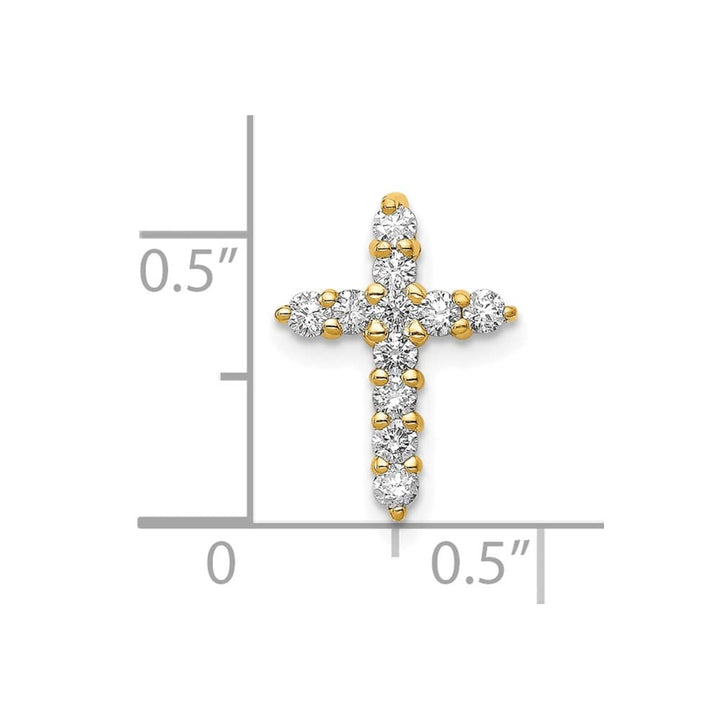 10K Yellow Gold Small I1 Clarity 1/3 ct Diamond Cross Chain Slide