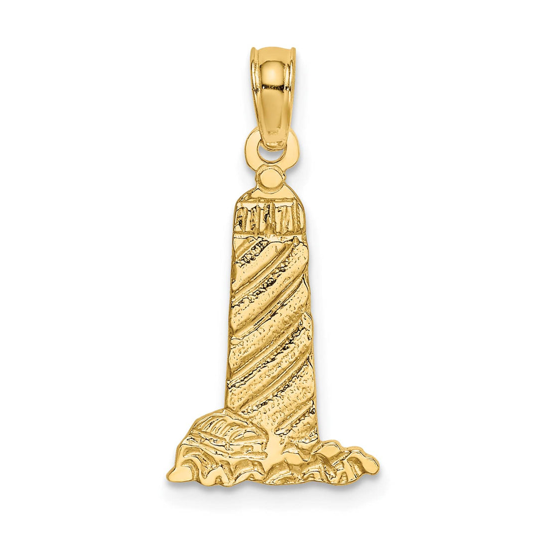 10K Yellow Gold Small Lighthouse with Building Charm