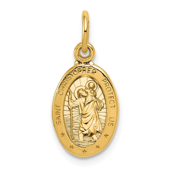 10K Yellow Gold Small Oval St. Christopher Medal