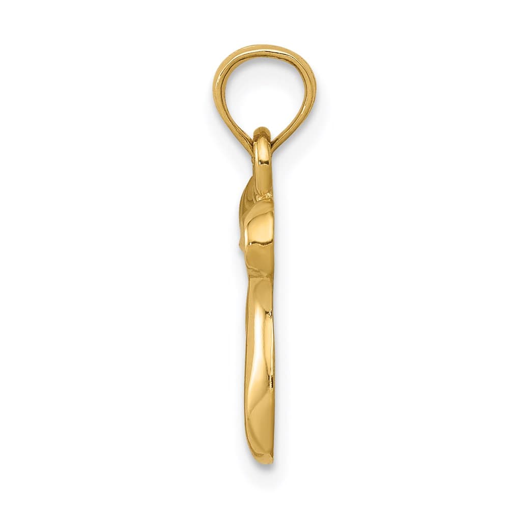 10K Yellow Gold Small Polished Chai Pendant