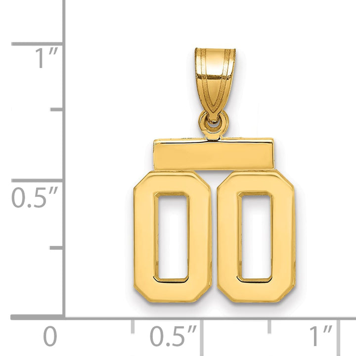 10K Yellow Gold Small Polished Number 00 Charm