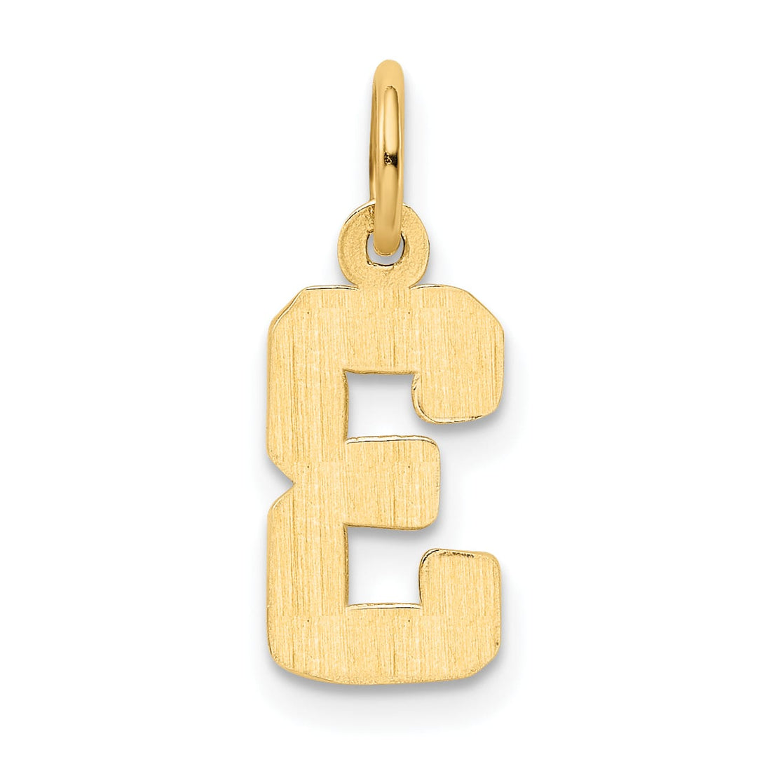 10K Yellow Gold Small Polished Number 03 Charm