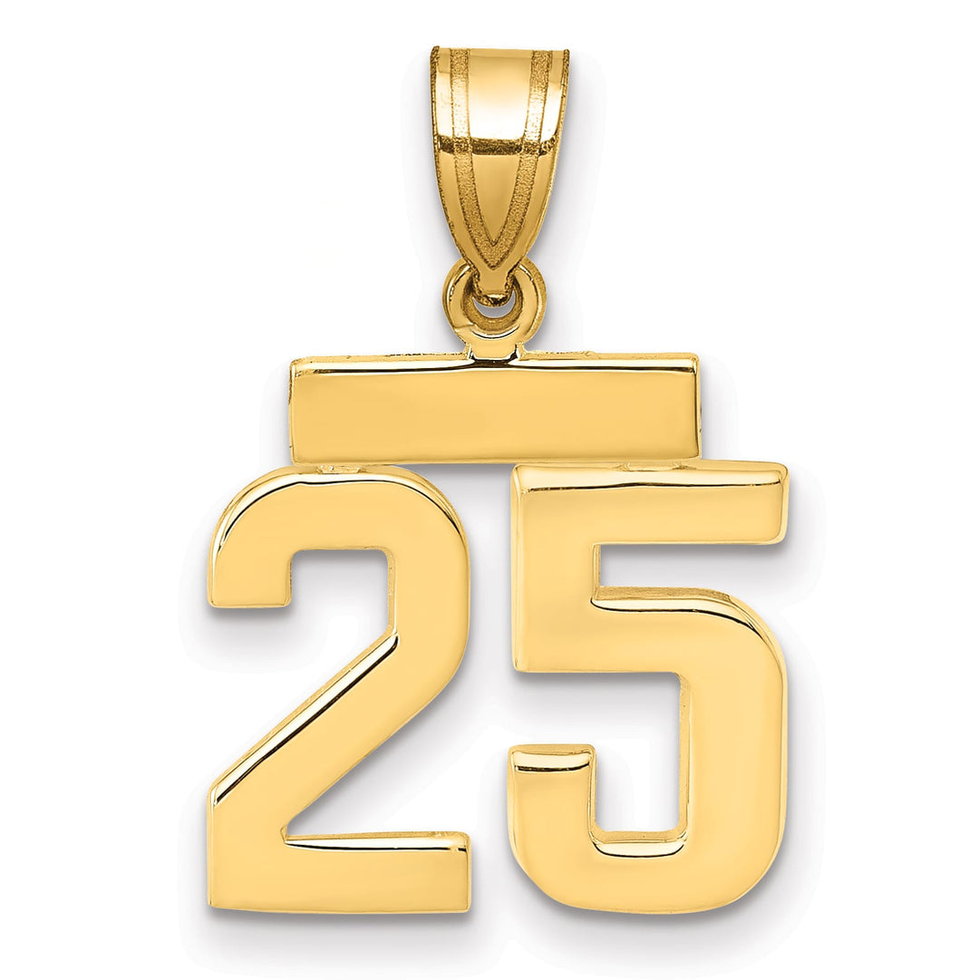 10K Yellow Gold Small Polished Number 25 Charm
