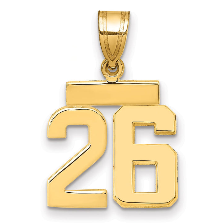 10K Yellow Gold Small Polished Number 26 Charm