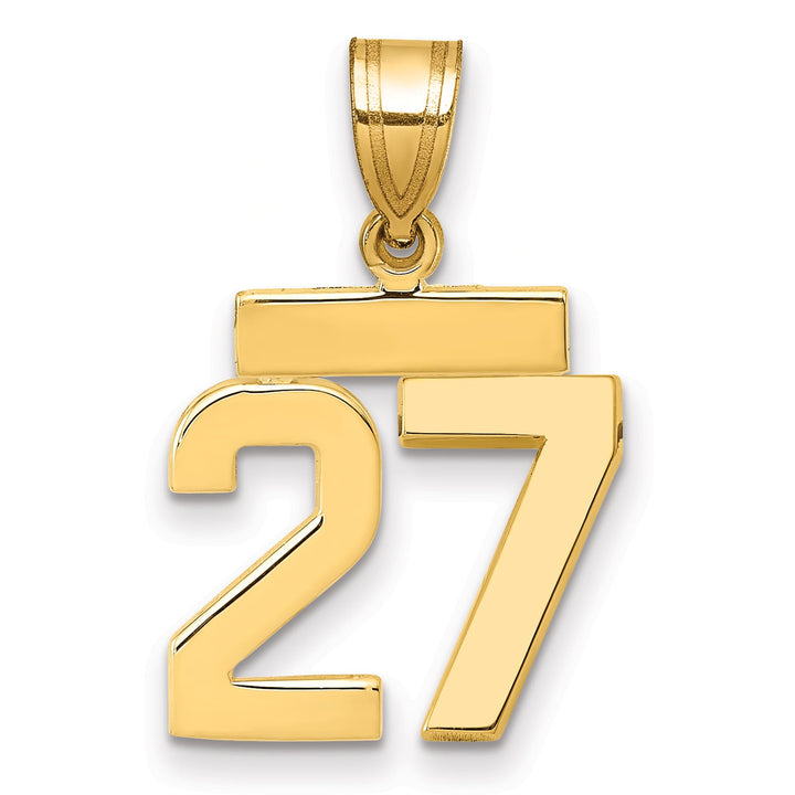 10K Yellow Gold Small Polished Number 27 Charm