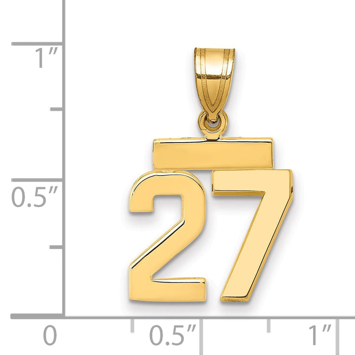 10K Yellow Gold Small Polished Number 27 Charm