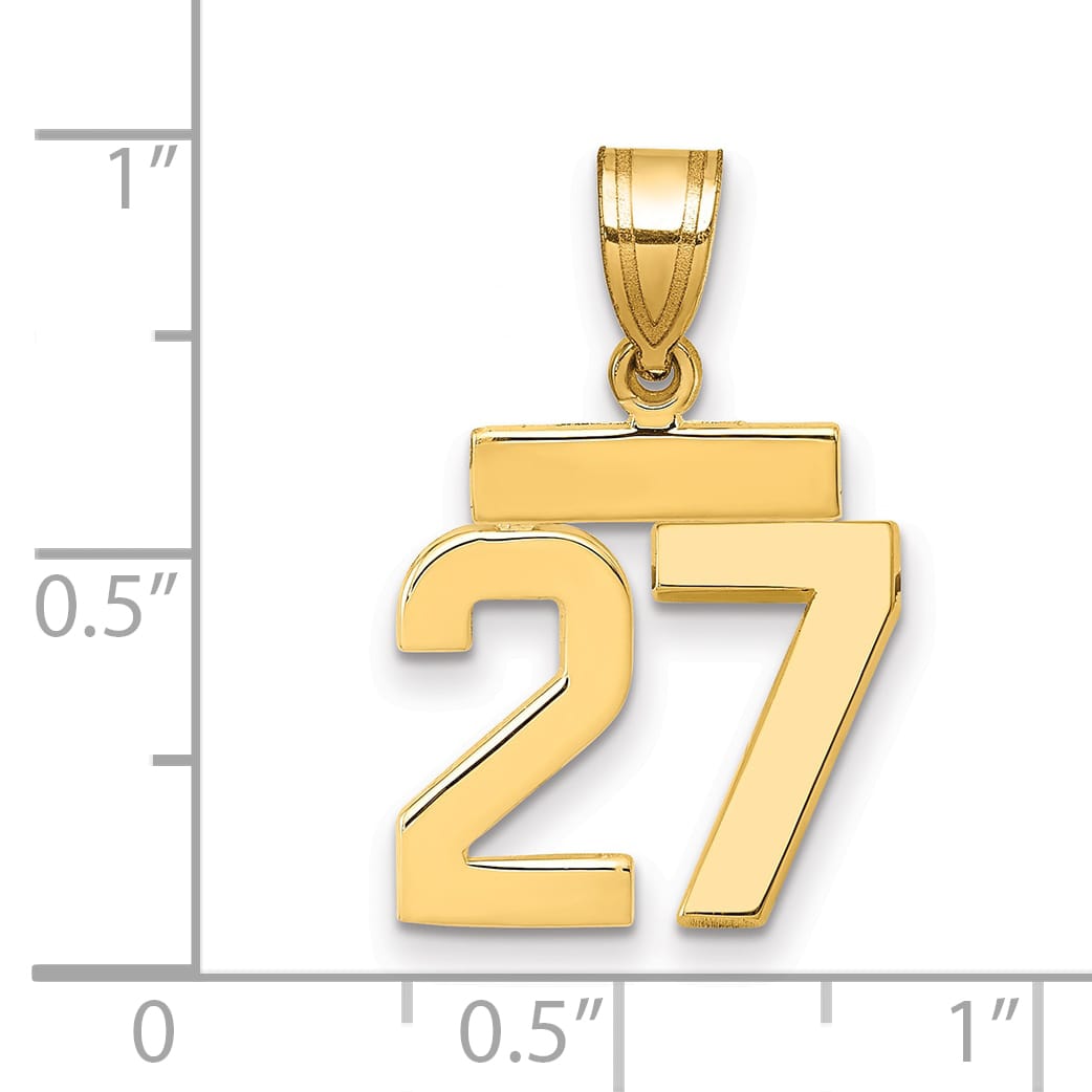10K Yellow Gold Small Polished Number 28 Charm