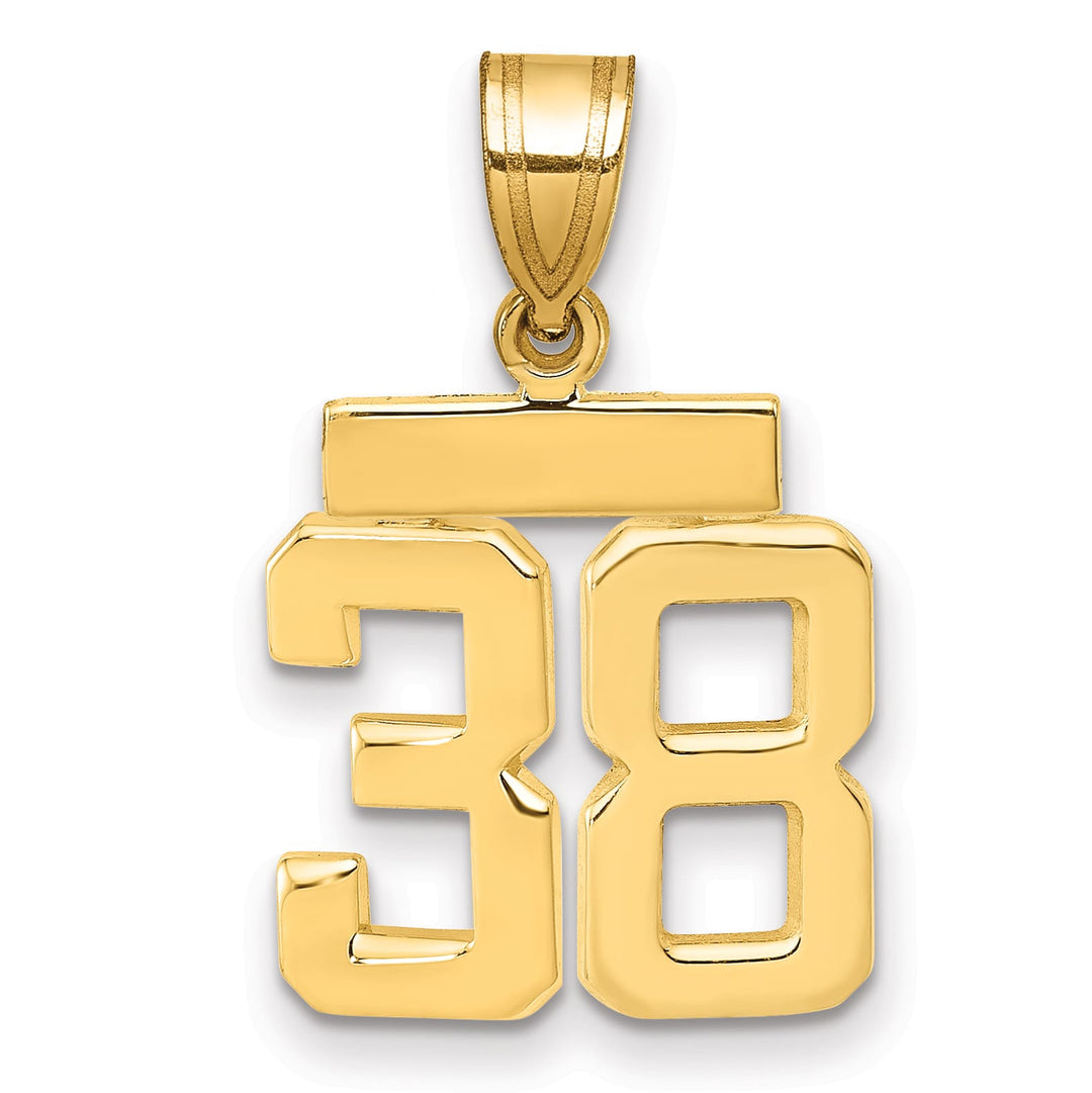 10K Yellow Gold Small Polished Number 38 Charm